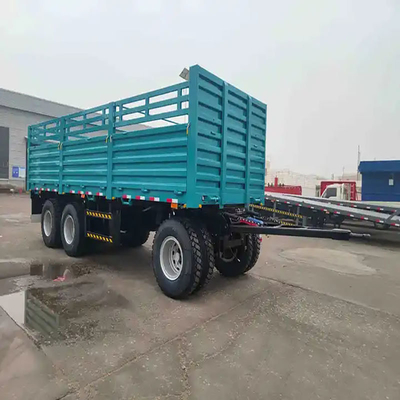 Flatbed Three Axles U-Type Tipping Semi Trailer Dump Trailers with Two Speed Landing Leg