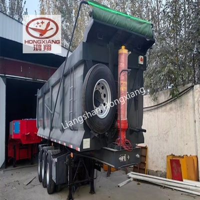Flatbed Semi Trailer with 60 Cubic Meter Capacity and Hydraulic End Rear Tipper Dump