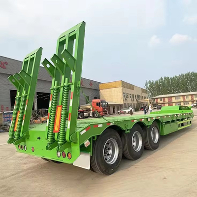 50 Tons Lowbed Semi Truck Low Bed Trailers for Heavy Duty Equipments at Affordable