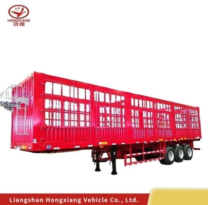 Self-dumping 3axles 50tons Rollover Type Stake Truck Semi Trailer with Customization