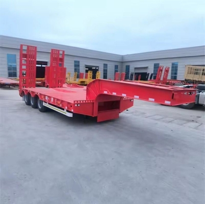Iron 40FT 50FT 60FT 12m 12 Wheeler Flatbed Semi Trailer Made in with 2.3 Axle Number