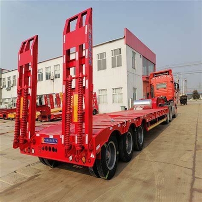 Customization Flatbed Low Bed Trailer for Agriculture Carrier Rollover Equipment Cargo Wood Lumber Drop Extendable Loads