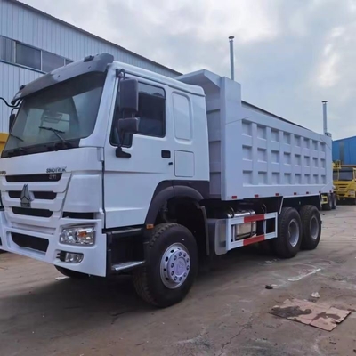 Used Second Hand 6*4 HOWO 371HP Dump Tipper Truck Manual Window Tubeless Tire Design