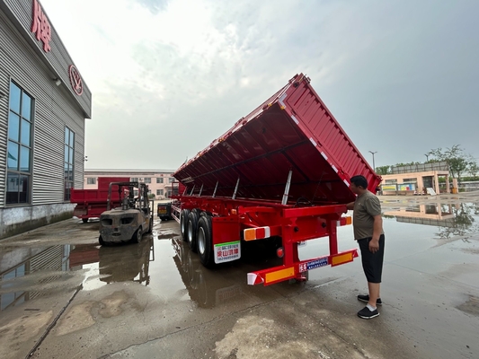 1820mm Tread Van-type 3-Axis 40-100 Tons Side Wall Dump Semi-Trailer with Materials
