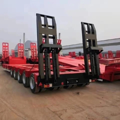 50-100 Tons Heavy Duty Gooseneck Truck Lowbed Semi Trailer with Manual Landing Leg