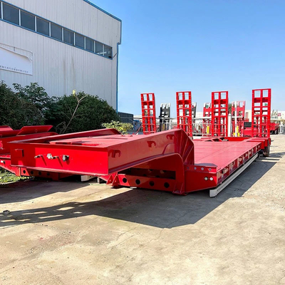 3 Axle 60 Tons 80ton Low Bed 3 Axltruck Semi Trailer Semi-Trailer with 13t Axle