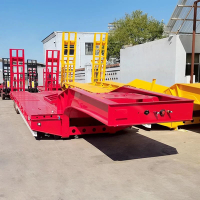 3 Axle 60 Tons 80ton Low Bed 3 Axltruck Semi Trailer Semi-Trailer with 13t Axle