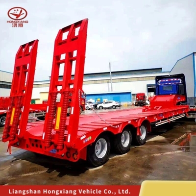 Customization 80tons 3axles Extendable 17m Lowbed Semi Trailer with 12r22.5 Tires