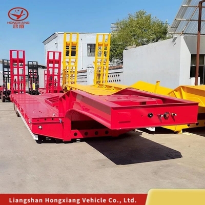 Customization 80tons 3axles Extendable 17m Lowbed Semi Trailer with 12r22.5 Tires
