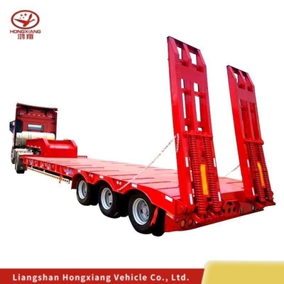 Customization 80tons 3axles Extendable 17m Lowbed Semi Trailer with 12r22.5 Tires