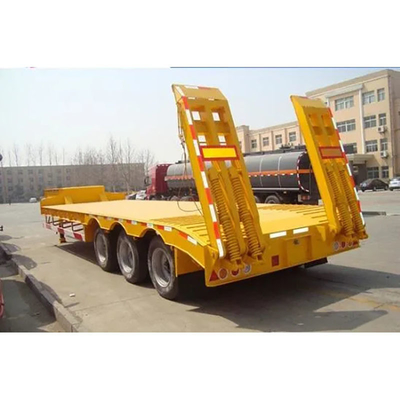 Lowest 3 Axles 14m 40FT Flatbed Low Bed Semi Trailer with ABS Anti-lock Braking System