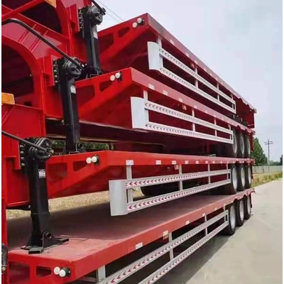 Lowest 3 Axles 14m 40FT Flatbed Low Bed Semi Trailer with ABS Anti-lock Braking System