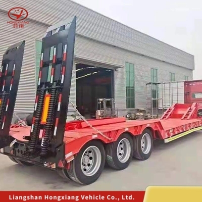 40ton 3 Axles 4 Axles Lowboy Semi Trailer with High Load Capacity and Durability