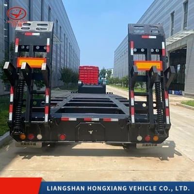 60 Tons Low Bed Semi Trailers with ABS Anti-lock Braking System and Flatbed Design