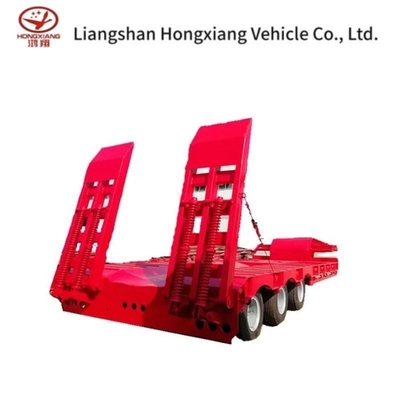 3 Axles 80t Lowbed Low Flatbed Loader Drop Deck Trailer with Consult Customer Service