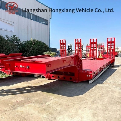 3 Axles 80t Lowbed Low Flatbed Loader Drop Deck Trailer with Consult Customer Service