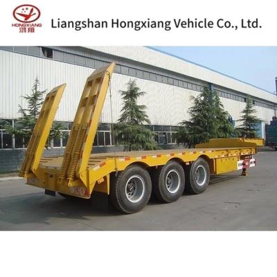 40FT Low Bed Trailer Dimensions 35 Ton Semi Truck Trailer with Two Speed Landing Leg