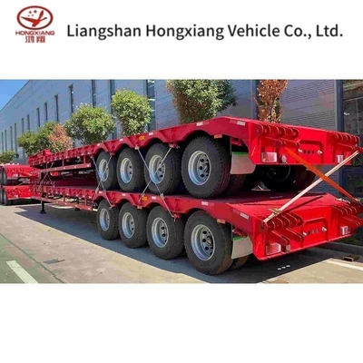 40FT Low Bed Trailer Dimensions 35 Ton Semi Truck Trailer with Two Speed Landing Leg