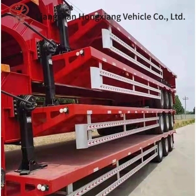 40tons 60tons 80tons 100tons Low Flatbed Semi-Trailer 3 Axles 80tons Low Bed Trailer