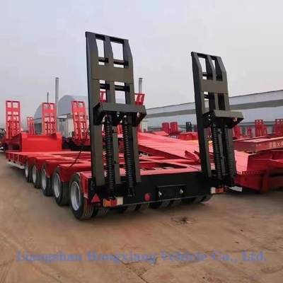 30-100 Tons Low Bed Semi-Trailer with Multi Axles and 13500X3000X1550 mm Measurements