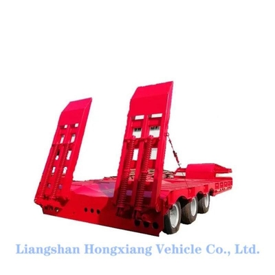Customization 3 Axle Low Bed Semi Trailer Low Flatbed Heavy Equipment Carrier Made
