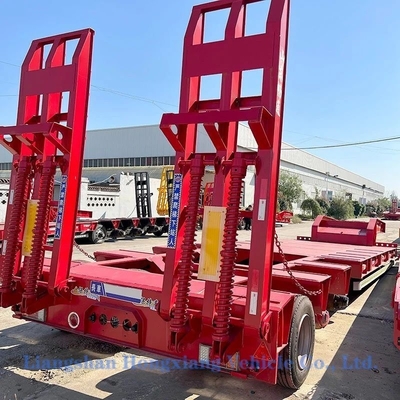 Customization 3 Axle Low Bed Semi Trailer Low Flatbed Heavy Equipment Carrier Made