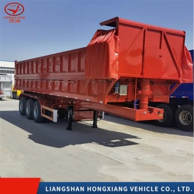 3 Axles Self Dumping Transport Rollover Type Semi Steel ISO Trailers for Self-dumping