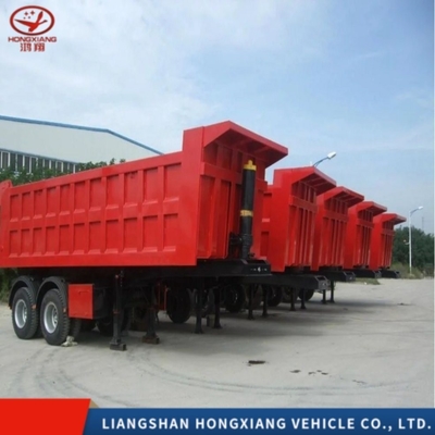 3 Axles Self Dumping Transport Rollover Type Semi Steel ISO Trailers for Self-dumping