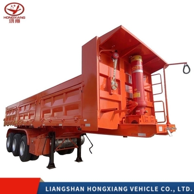3 Axles Self Dumping Transport Rollover Type Semi Steel ISO Trailers for Self-dumping