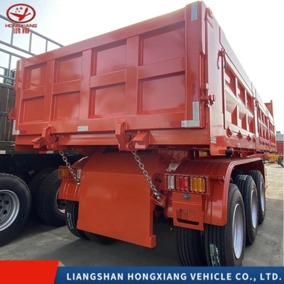 Customized White Color Shot Blast 3 Axles Rear Dump Semi Trailer for Material Hauling