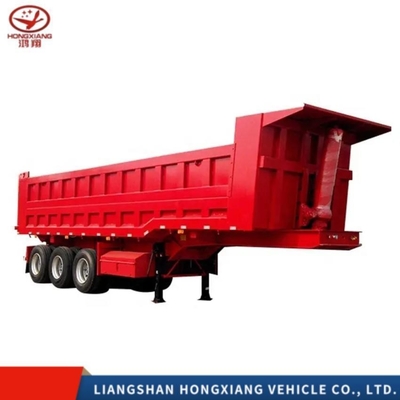 Customized White Color Shot Blast 3 Axles Rear Dump Semi Trailer for Material Hauling