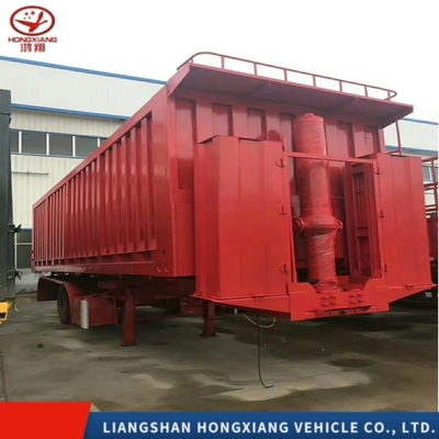 Customized White Color Shot Blast 3 Axles Rear Dump Semi Trailer for Material Hauling