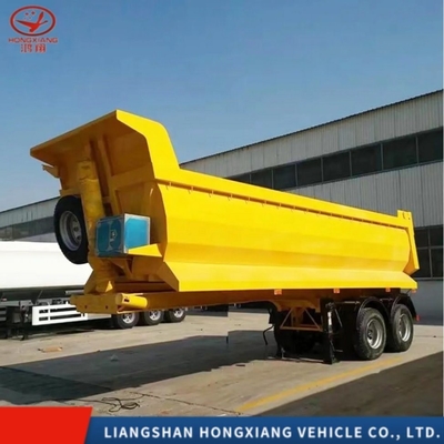 Customized White Color Shot Blast 3 Axles Rear Dump Semi Trailer for Material Hauling