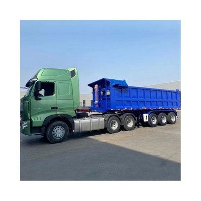 60 Ton Dump Semi Trailer with ABS Anti-lock Braking System 4 Axle U Type Dump Trailer