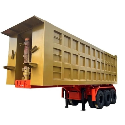 Steel Rear Tilt Semi-Trailer 60-80 Tons 3-5 Axle Hydraulic Trailer with Customization