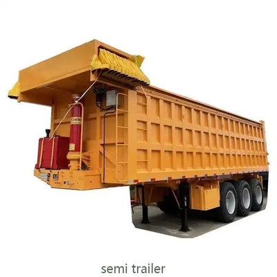 Flatbed 3axles 35m3 End Dump Tipper Semi Trailer with 12 Tires Tire Number 12