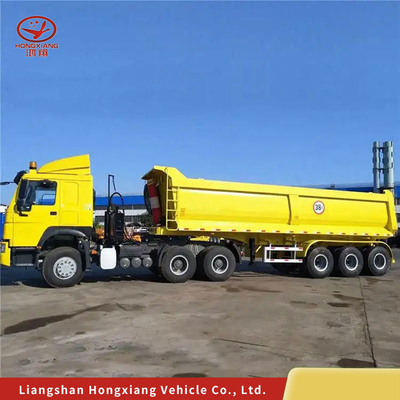 Rear Hydraulic Cubic Meter U Shape 4 Axles Dump Trailers End Tipper Semi Trailer with 1