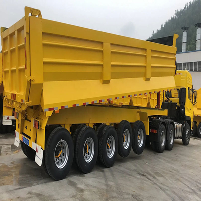 Rear Hydraulic Cubic Meter U Shape 4 Axles Dump Trailers End Tipper Semi Trailer with 1