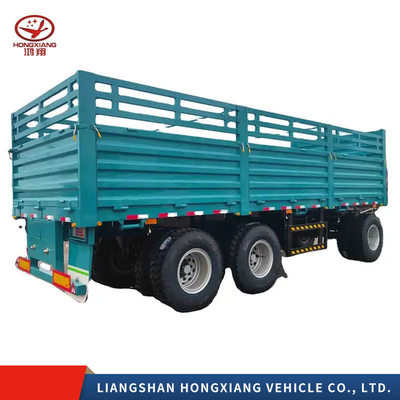 Flatbed Three Axles U-Type Tipping Semi Trailer Dump Trailers with Two Speed Landing Leg