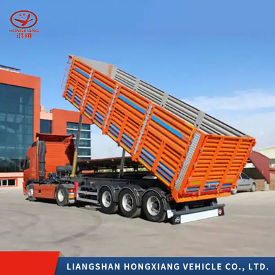 Heavy Duty Steel Axle Rear Dump Semi Trailer with Hyva Cylinder U Shape or Square Shape
