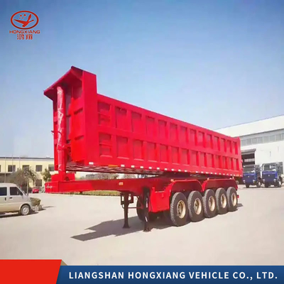 Heavy Duty Steel Axle Rear Dump Semi Trailer with Hyva Cylinder U Shape or Square Shape