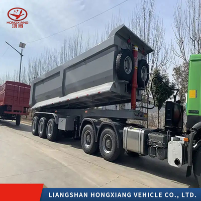 Heavy Duty Steel Axle Rear Dump Semi Trailer with Hyva Cylinder U Shape or Square Shape