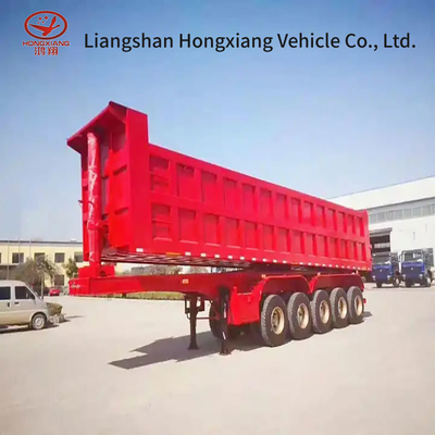 Heavy Duty Steel Axle Rear Dump Semi Trailer with Hyva Cylinder U Shape or Square Shape