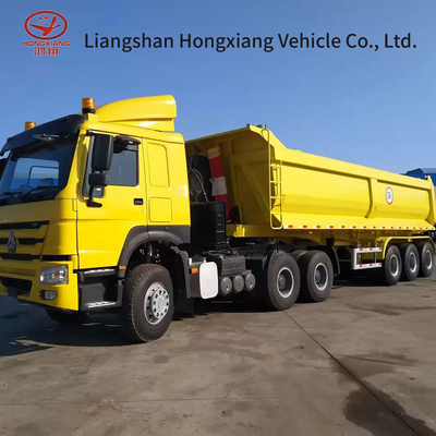 2 Axle Hydraulic Grain Rear End Dump Tipper Semi Trucks Trailer 50T Load Capacity