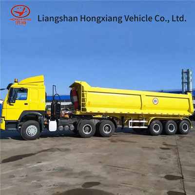 2 Axle Hydraulic Grain Rear End Dump Tipper Semi Trucks Trailer 50T Load Capacity