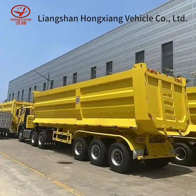 2 Axle Hydraulic Grain Rear End Dump Tipper Semi Trucks Trailer 50T Load Capacity