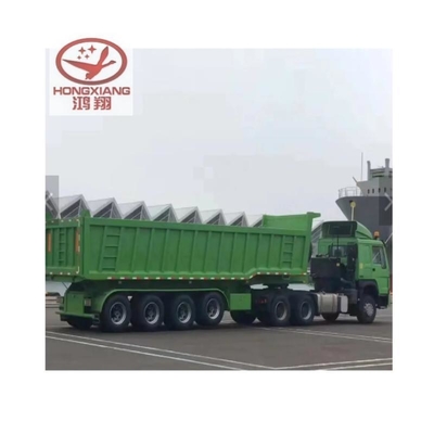 35m3 U-Type Tipping Semi Trailer Dump Trailers with Three Axles and Cross Arm Suspension