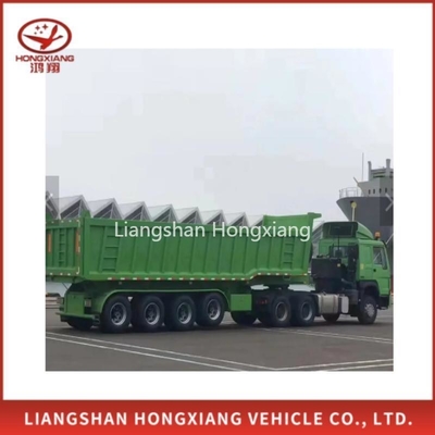 Flatbed Model Gear Conveyor Unloading Dump Truck Trailer for Heavy Duty Transportation