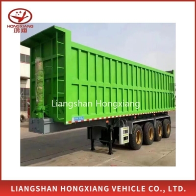 Front Lifting Dump Semi-Trailer 60ton U Style 4 Axles Heavy Duty Tipper Semi Trailer