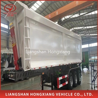 Grade Heavy Duty 3 Axle Rear Dump Semi Trailer with Cross Arm Type Suspension Systems